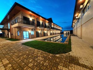 pool villa sunset