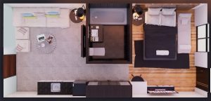 One Bedroom Pool Villa Unit floor plan