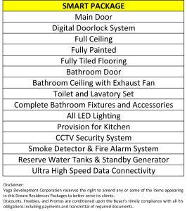 smart package inclusions